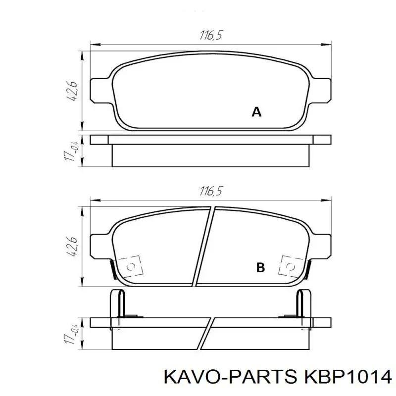 Купити KBP1014 Kavo Parts Колодки гальмівні передні, дискові