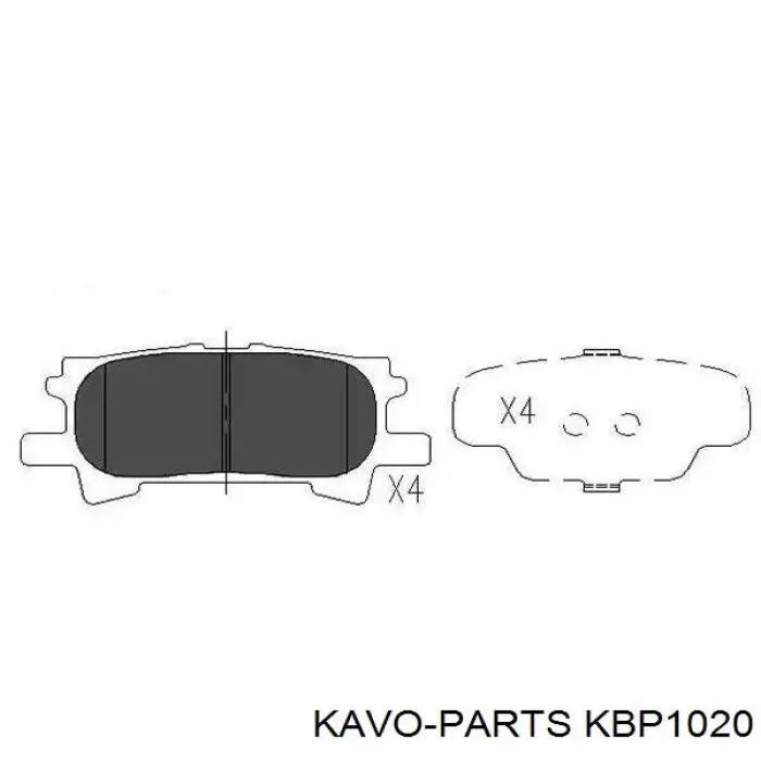 Задні дискові колодки Kavo Parts KBP1020