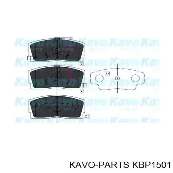 Колодки гальмівні передні, дискові KBP1501 Kavo Parts