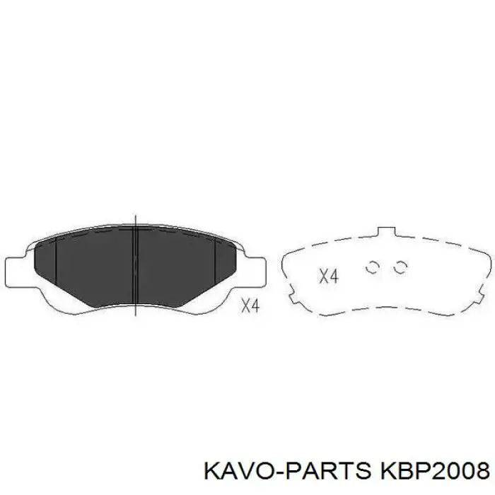 Задні гальмівні колодки KBP2008 Kavo Parts