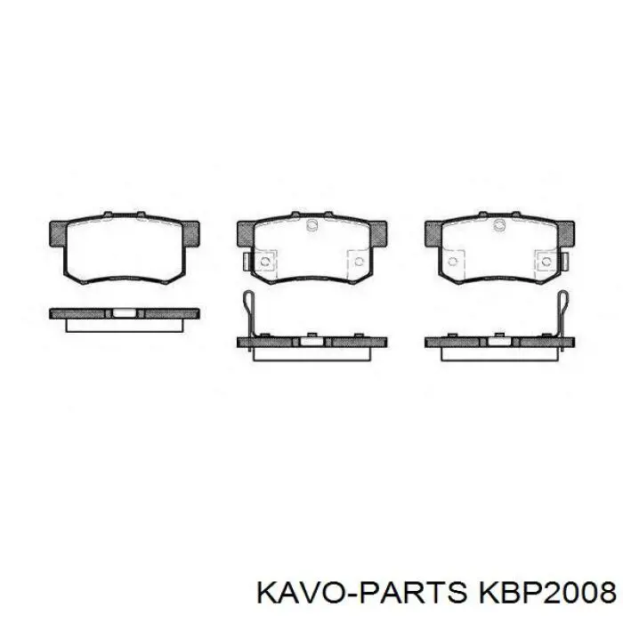 KBP2008 Kavo Parts Колодки гальмівні задні, дискові