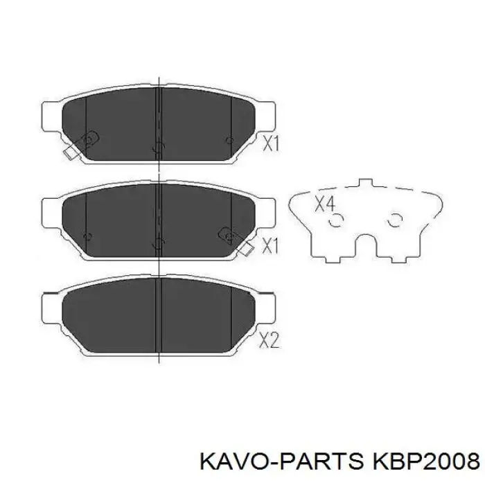 Задні гальмівні колодки Kavo Parts KBP2008 ціна, від 14.41 USD
