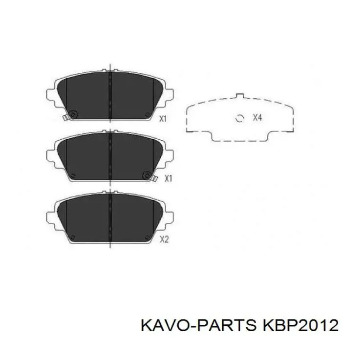 Колодки гальмівні передні, дискові KBP2012 Kavo Parts