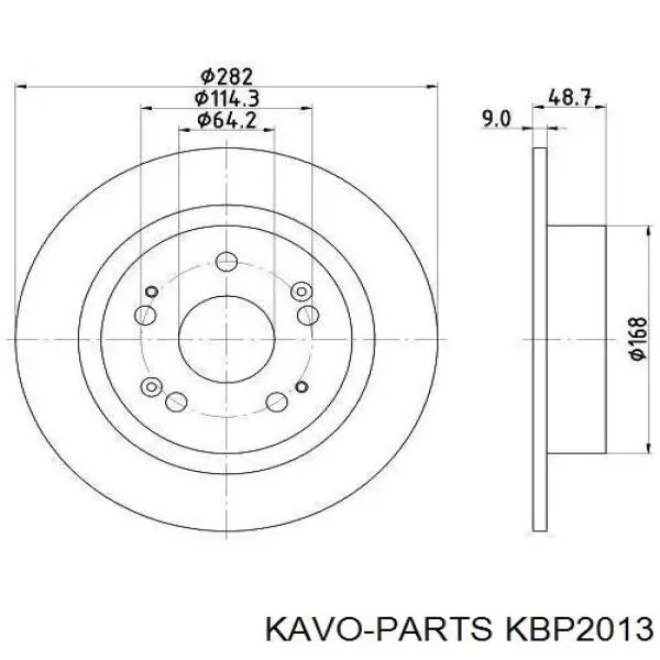 Купити KBP2013 Kavo Parts Колодки гальмівні передні, дискові