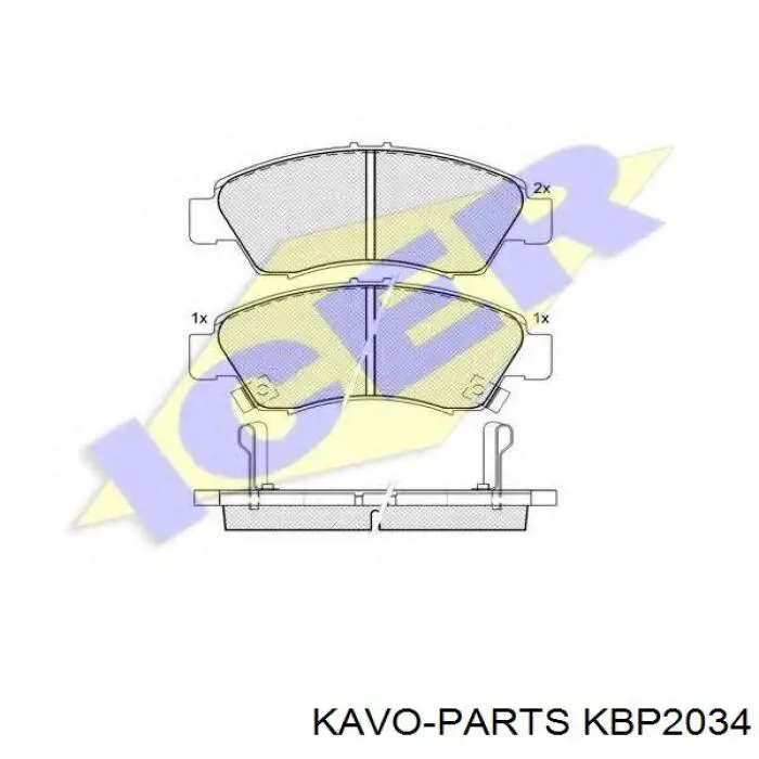 Гальмівні колодки Kavo Parts KBP2034 ціна, від 18.62 USD
