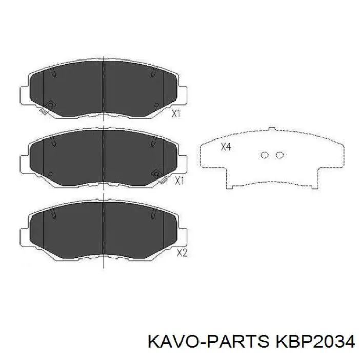 KBP2034 Kavo Parts колодки гальмівні передні, дискові