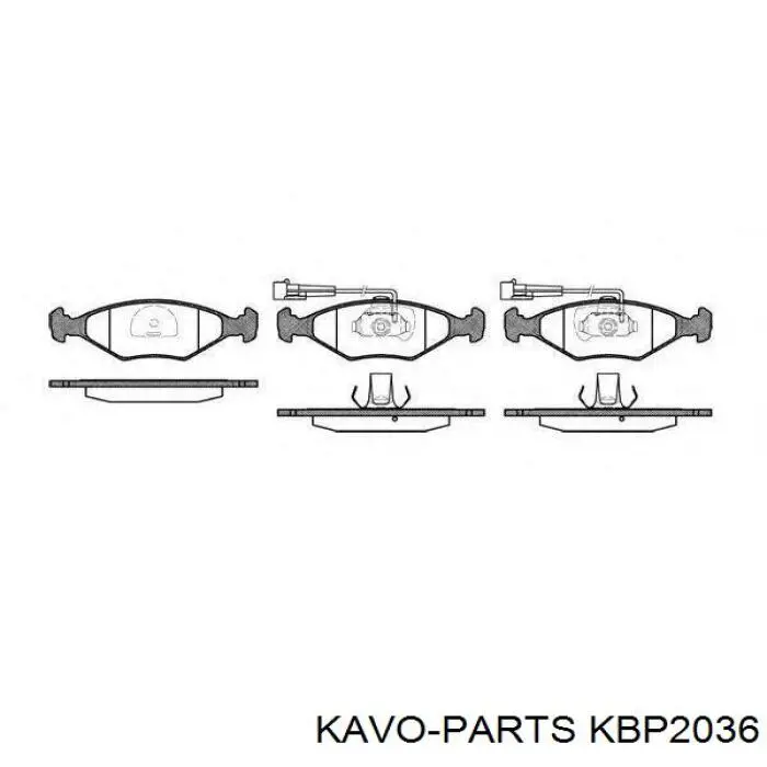 Передні тормозні колодки KBP2036 Kavo Parts