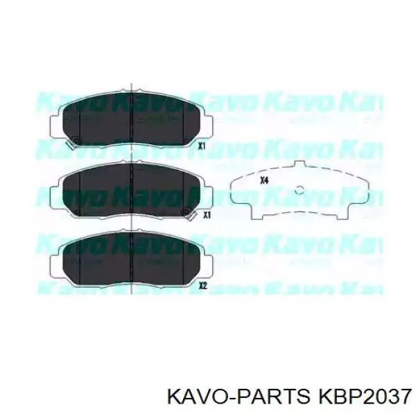 KBP2037 Kavo Parts колодки гальмівні передні, дискові