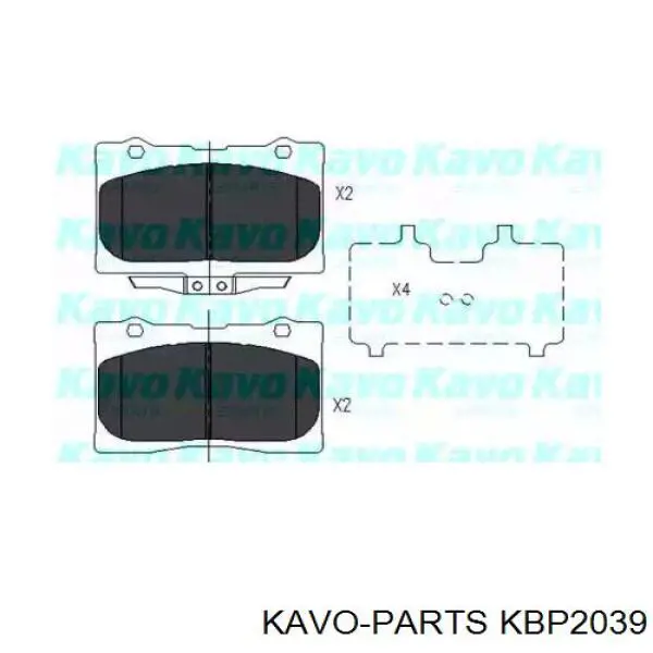 KBP2039 Kavo Parts колодки гальмівні передні, дискові