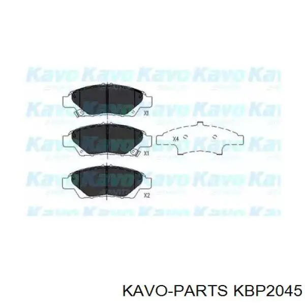 Передні тормозні колодки KBP2045 Kavo Parts