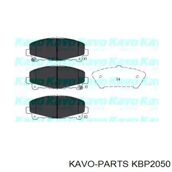 Колодки гальмівні передні, дискові KBP2050 Kavo Parts