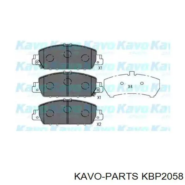 Колодки гальмівні передні, дискові KBP2058 Kavo Parts