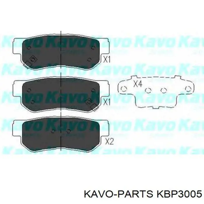 Колодки гальмові задні, дискові KBP3005 Kavo Parts