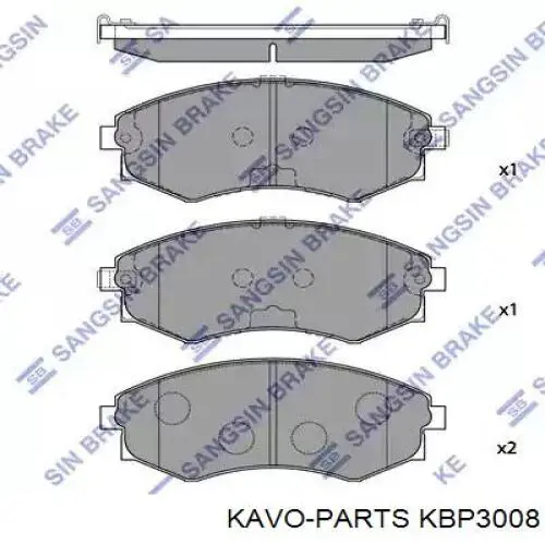 KBP3008 Kavo Parts Передні гальмівні колодки