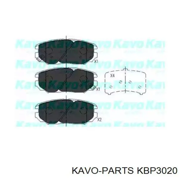 Колодки гальмівні передні, дискові KBP3020 Kavo Parts