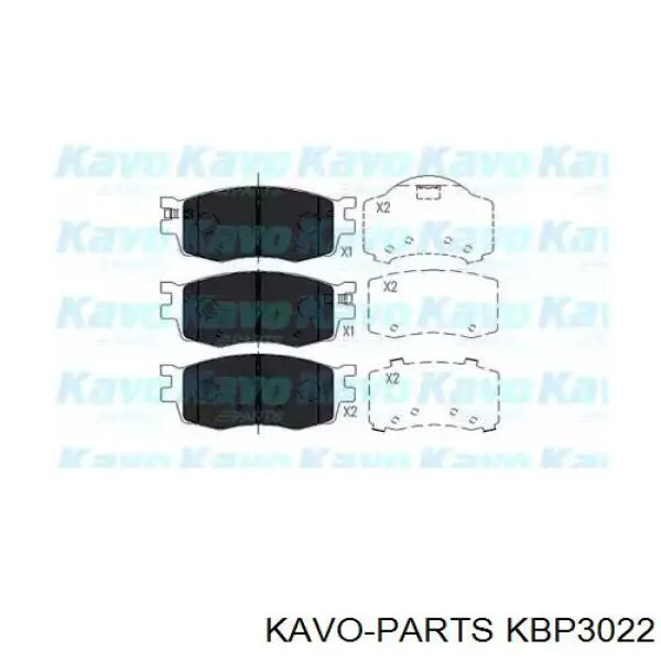 KBP3022 Kavo Parts колодки гальмівні передні, дискові