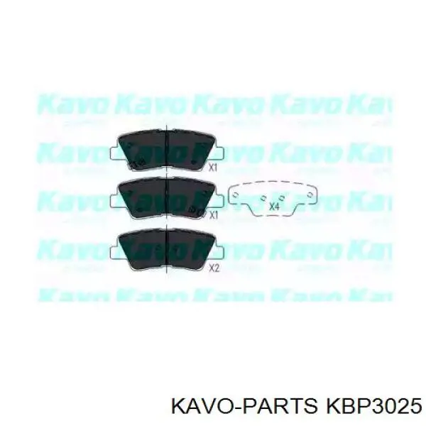 KBP3025 Kavo Parts колодки гальмові задні, дискові