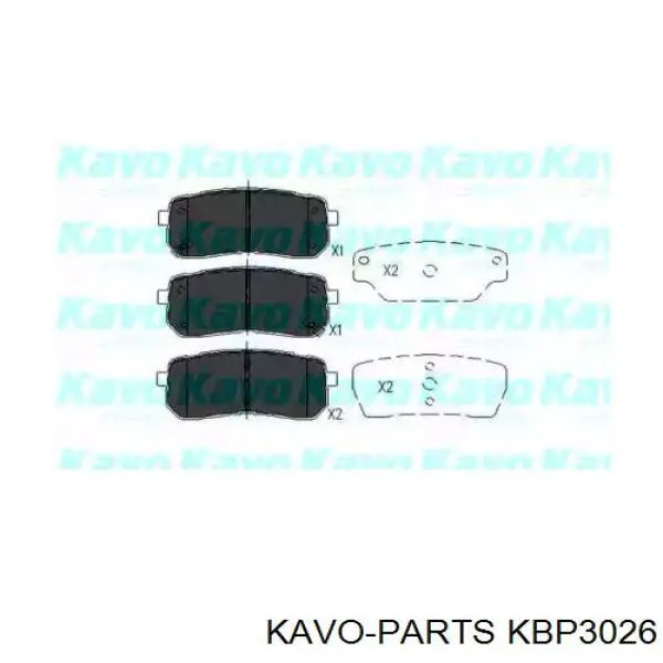KBP3026 Kavo Parts колодки гальмові задні, дискові
