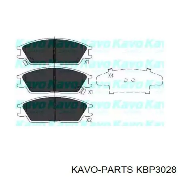 KBP3028 Kavo Parts колодки гальмівні передні, дискові