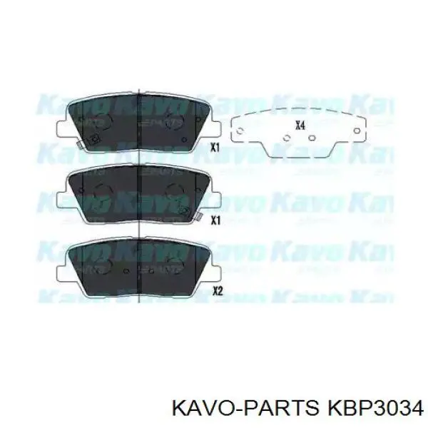 Колодки гальмові задні, дискові KBP3034 Kavo Parts