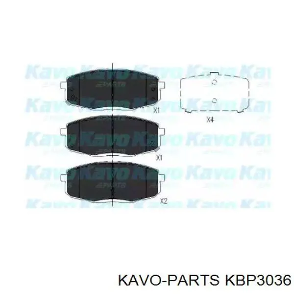 Передні тормозні колодки KBP3036 Kavo Parts