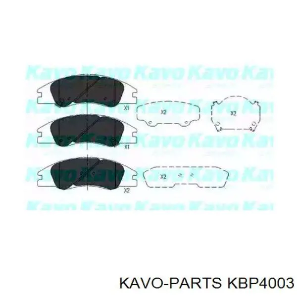 Колодки гальмівні передні, дискові KBP4003 Kavo Parts