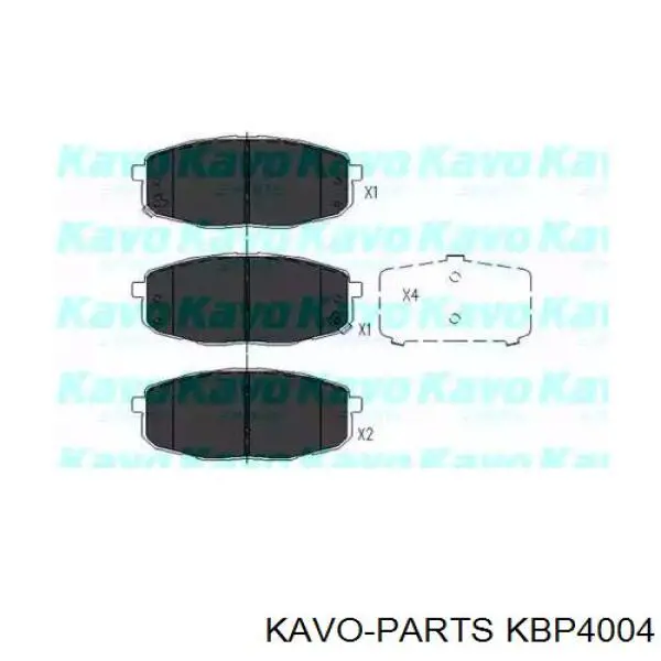 Колодки гальмівні передні, дискові KBP4004 Kavo Parts