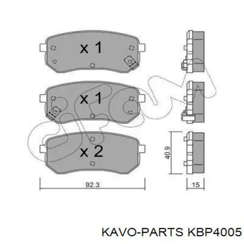 Задні гальмівні колодки Kavo Parts KBP4005 ціна, від 13.42 USD