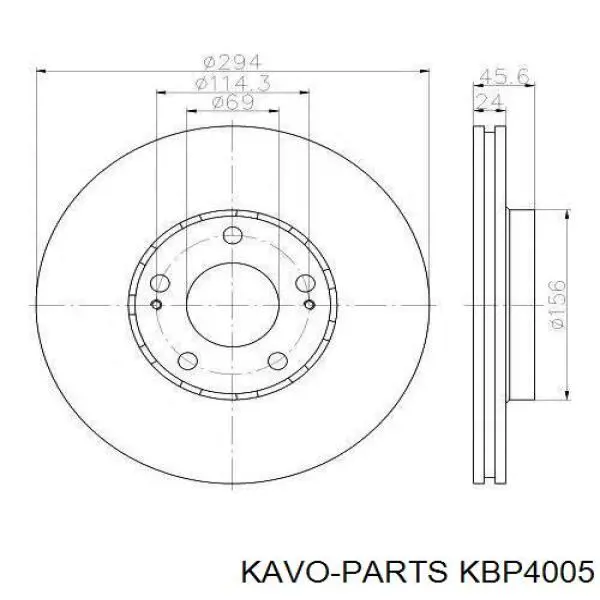 Задні гальмівні колодки KBP4005 Kavo Parts