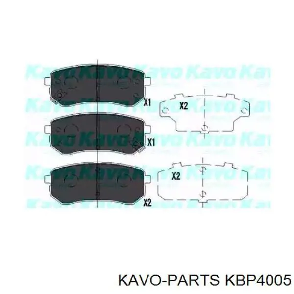 KBP4005 Kavo Parts колодки гальмові задні, дискові