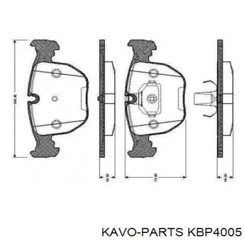 KBP4005 Kavo Parts Колодки гальмівні задні, дискові