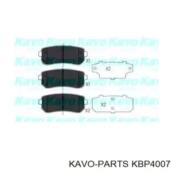 Задні гальмівні колодки KBP4007 Kavo Parts