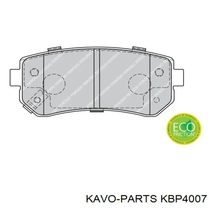 KBP4007 Kavo Parts Колодки гальмівні задні, дискові