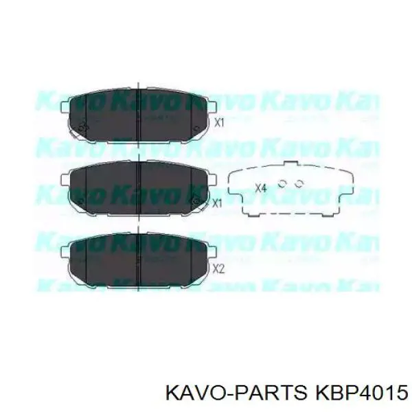 Задні гальмівні колодки KBP4015 Kavo Parts
