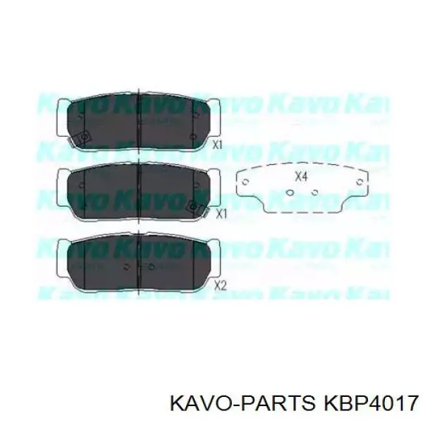 Колодки гальмові задні, дискові KBP4017 Kavo Parts