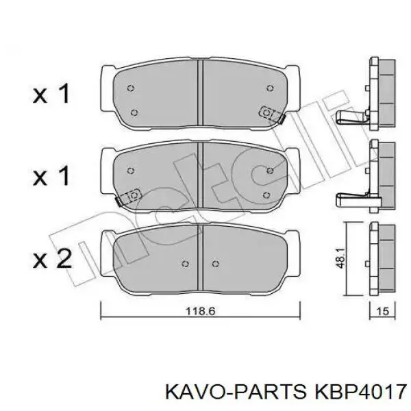 Задні дискові колодки Kavo Parts KBP4017