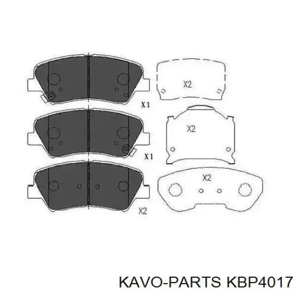 KBP4017 Kavo Parts Колодки гальмівні задні, дискові