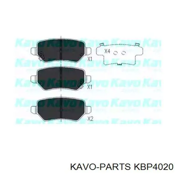 Колодки гальмові задні, дискові KBP4020 Kavo Parts