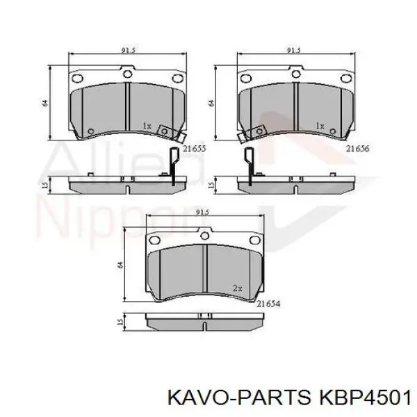 Передні тормозні колодки KBP4501 Kavo Parts