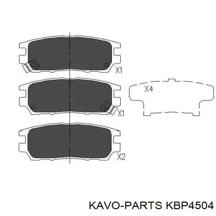 Гальмівні колодки Kavo Parts KBP4504 ціна, від 16.89 USD