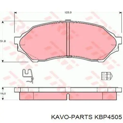 Гальмівні колодки Kavo Parts KBP4505 ціна, від 15.27 USD