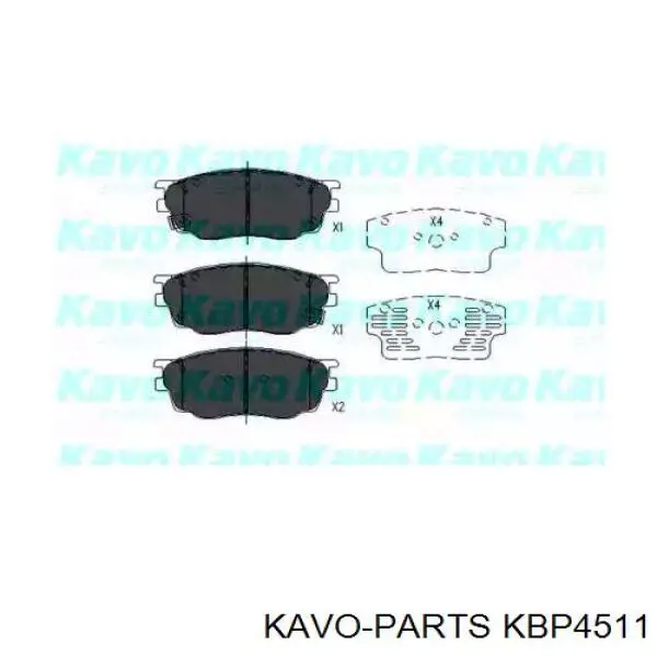 Колодки гальмівні передні, дискові KBP4511 Kavo Parts