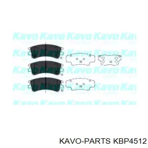 Колодки гальмівні передні, дискові KBP4512 Kavo Parts