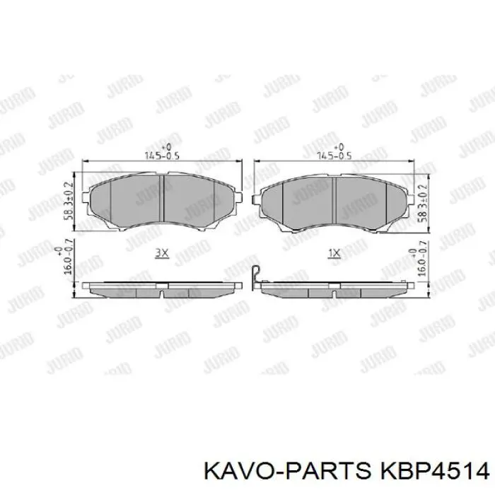 Гальмівні колодки Kavo Parts KBP4514 ціна, від 18.68 USD