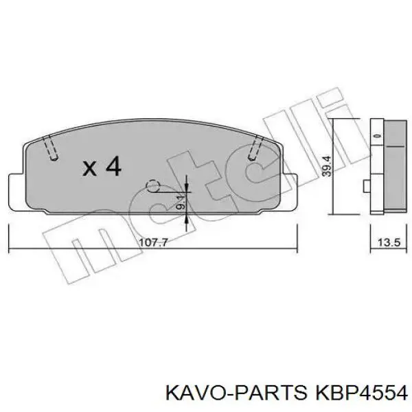 Задні гальмівні колодки Kavo Parts KBP4554 ціна, від 16.55 USD
