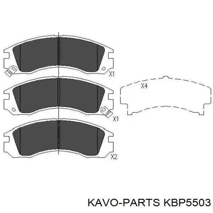 Колодки гальмівні передні, дискові KBP5503 Kavo Parts