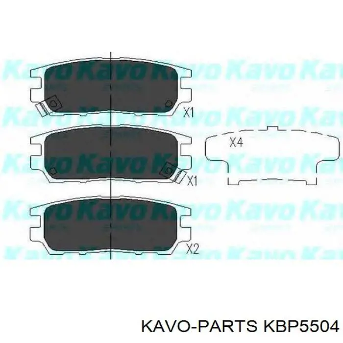 KBP5504 Kavo Parts колодки гальмові задні, дискові