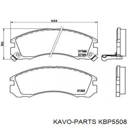 Гальмівні колодки Kavo Parts KBP5508 ціна, від 22.30 USD