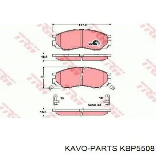 KBP5508 Kavo Parts Передні гальмівні колодки