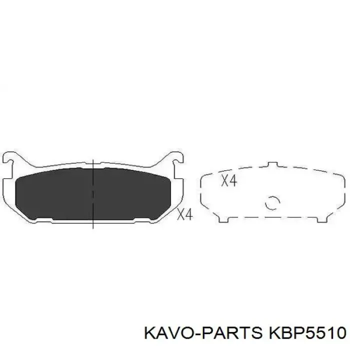 Задні дискові колодки Kavo Parts KBP5510